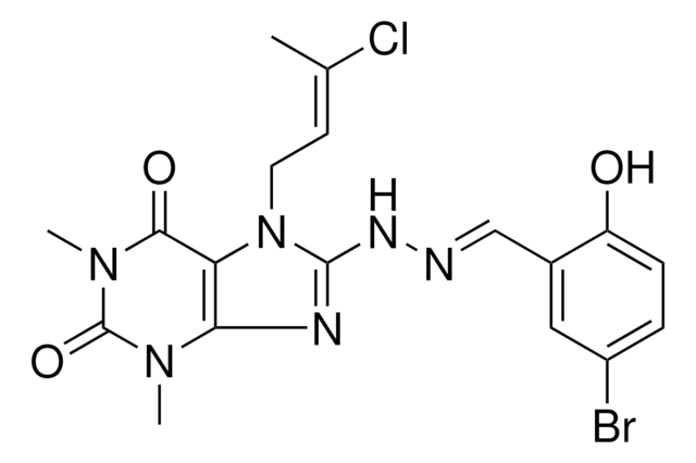 5-BROMO-2-HYDROXYBENZALDEHYDE {7-[(2E)-3-CHLORO-2-BUTENYL]-1,3-DIMETHYL-2,6-DIOXO-2,3,6,7-TETRAHYDRO-1H-PURIN-8-YL}HYDRAZONE AldrichCPR