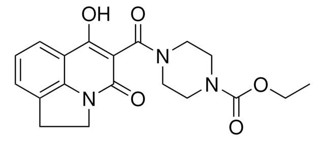 ETHYL 4-[(6-HYDROXY-4-OXO-1,2-DIHYDRO-4H-PYRROLO[3,2,1-IJ]QUINOLIN-5-YL)CARBONYL]-1-PIPERAZINECARBOXYLATE AldrichCPR