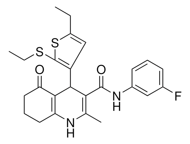 4-[5-ETHYL-2-(ETHYLSULFANYL)-3-THIENYL]-N-(3-FLUOROPHENYL)-2-METHYL-5-OXO-1,4,5,6,7,8-HEXAHYDRO-3-QUINOLINECARBOXAMIDE AldrichCPR