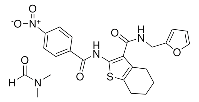 N-(2-FURYLMETHYL)-2-[(4-NITROBENZOYL)AMINO]-4,5,6,7-TETRAHYDRO-1-BENZOTHIOPHENE-3-CARBOXAMIDE COMPOUND WITH DIMETHYLFORMAMIDE AldrichCPR