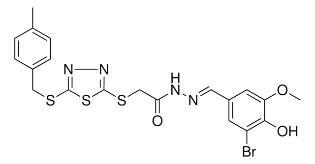 N'-[(E)-(3-BROMO-4-HYDROXY-5-METHOXYPHENYL)METHYLIDENE]-2-({5-[(4-METHYLBENZYL)SULFANYL]-1,3,4-THIADIAZOL-2-YL}SULFANYL)ACETOHYDRAZIDE AldrichCPR