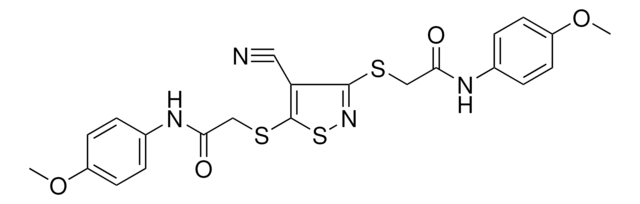 2-[(4-CYANO-3-{[2-(4-METHOXYANILINO)-2-OXOETHYL]SULFANYL}-5-ISOTHIAZOLYL)SULFANYL]-N-(4-METHOXYPHENYL)ACETAMIDE AldrichCPR