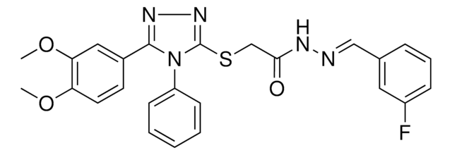 2-{[5-(3,4-DIMETHOXYPHENYL)-4-PHENYL-4H-1,2,4-TRIAZOL-3-YL]SULFANYL}-N'-[(E)-(3-FLUOROPHENYL)METHYLIDENE]ACETOHYDRAZIDE AldrichCPR