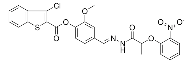 2-METHOXY-4-((E)-{[2-(2-NITROPHENOXY)PROPANOYL]HYDRAZONO}METHYL)PHENYL 3-CHLORO-1-BENZOTHIOPHENE-2-CARBOXYLATE AldrichCPR