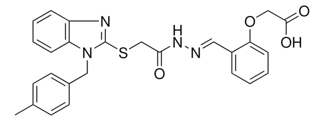 (2-{(E)-[({[1-(4-METHYLBENZYL)-1H-BENZIMIDAZOL-2-YL]SULFANYL}ACETYL)HYDRAZONO]METHYL}PHENOXY)ACETIC ACID AldrichCPR