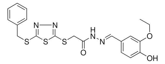 2-{[5-(BENZYLSULFANYL)-1,3,4-THIADIAZOL-2-YL]SULFANYL}-N'-[(E)-(3-ETHOXY-4-HYDROXYPHENYL)METHYLIDENE]ACETOHYDRAZIDE AldrichCPR