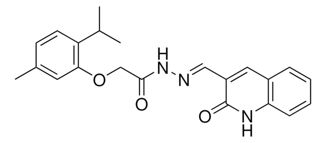 2-(2-ISOPROPYL-5-METHYLPHENOXY)-N'-[(E)-(2-OXO-1,2-DIHYDRO-3-QUINOLINYL)METHYLIDENE]ACETOHYDRAZIDE AldrichCPR