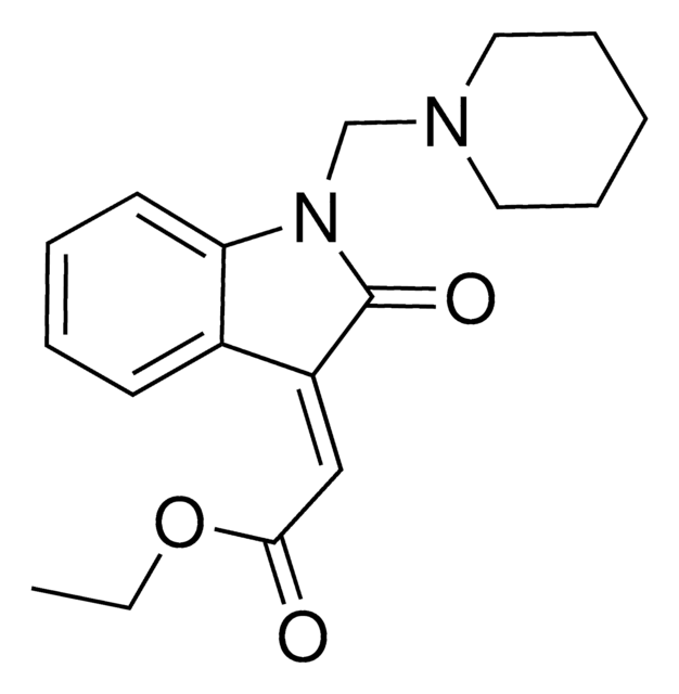 ethyl (2E)-[2-oxo-1-(1-piperidinylmethyl)-1,2-dihydro-3H-indol-3-ylidene]ethanoate AldrichCPR