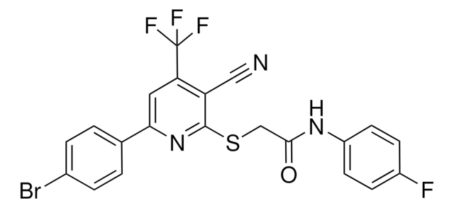 2-{[6-(4-BROMOPHENYL)-3-CYANO-4-(TRIFLUOROMETHYL)-2-PYRIDINYL]SULFANYL}-N-(4-FLUOROPHENYL)ACETAMIDE AldrichCPR