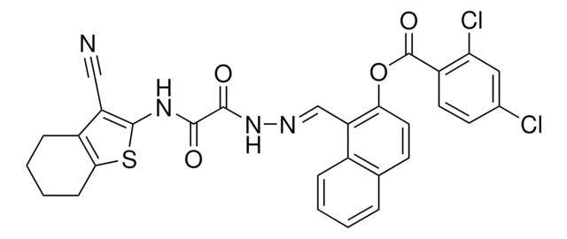 1-[(E)-(2-{2-[(3-CYANO-4,5,6,7-TETRAHYDRO-1-BENZOTHIEN-2-YL)AMINO]-2-OXOACETYL}HYDRAZONO)METHYL]-2-NAPHTHYL 2,4-DICHLOROBENZOATE AldrichCPR