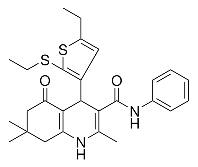 4-[5-ETHYL-2-(ETHYLSULFANYL)-3-THIENYL]-2,7,7-TRIMETHYL-5-OXO-N-PHENYL-1,4,5,6,7,8-HEXAHYDRO-3-QUINOLINECARBOXAMIDE AldrichCPR