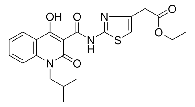 ETHYL (2-{[(4-HYDROXY-1-ISOBUTYL-2-OXO-1,2-DIHYDRO-3-QUINOLINYL)CARBONYL]AMINO}-1,3-THIAZOL-4-YL)ACETATE AldrichCPR