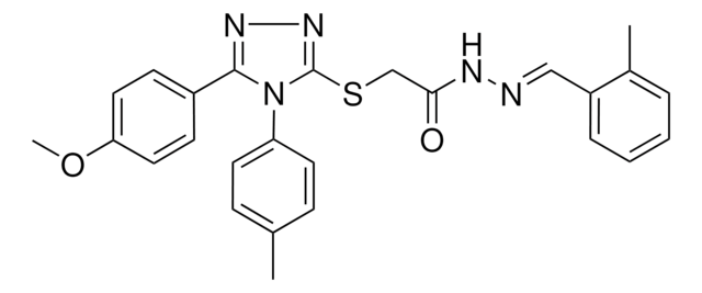 2-{[5-(4-METHOXYPHENYL)-4-(4-METHYLPHENYL)-4H-1,2,4-TRIAZOL-3-YL]SULFANYL}-N'-[(E)-(2-METHYLPHENYL)METHYLIDENE]ACETOHYDRAZIDE AldrichCPR