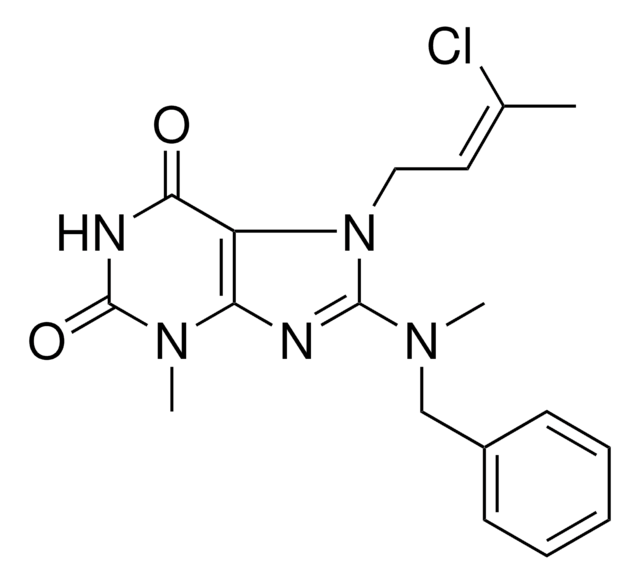 8-(BENZYL(ME)AMINO)-7-(3-CHLORO-2-BUTENYL)-3-ME-3,7-DIHYDRO-1H-PURINE-2,6-DIONE AldrichCPR