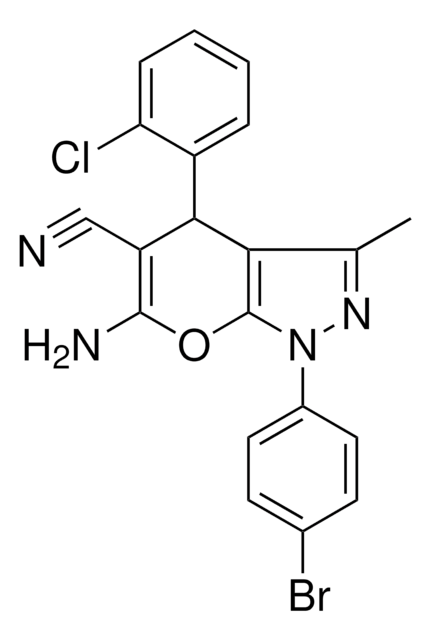 6-AMINO-1-(4-BROMOPHENYL)-4-(2-CHLOROPHENYL)-3-METHYL-1,4-DIHYDROPYRANO[2,3-C]PYRAZOLE-5-CARBONITRILE AldrichCPR