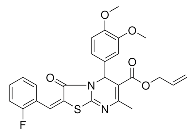 ALLYL (2E)-5-(3,4-DIMETHOXYPHENYL)-2-(2-FLUOROBENZYLIDENE)-7-METHYL-3-OXO-2,3-DIHYDRO-5H-[1,3]THIAZOLO[3,2-A]PYRIMIDINE-6-CARBOXYLATE AldrichCPR