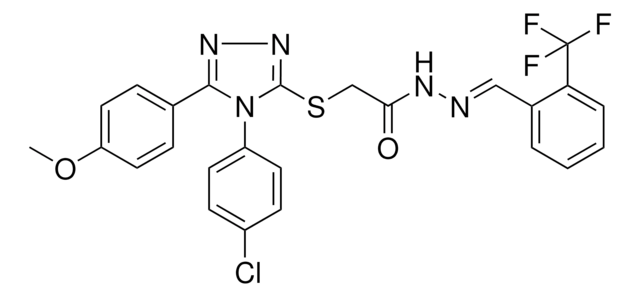 2-{[4-(4-CHLOROPHENYL)-5-(4-METHOXYPHENYL)-4H-1,2,4-TRIAZOL-3-YL]SULFANYL}-N'-{(E)-[2-(TRIFLUOROMETHYL)PHENYL]METHYLIDENE}ACETOHYDRAZIDE AldrichCPR