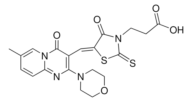 3-((5Z)-5-{[7-METHYL-2-(4-MORPHOLINYL)-4-OXO-4H-PYRIDO[1,2-A]PYRIMIDIN-3-YL]METHYLENE}-4-OXO-2-THIOXO-1,3-THIAZOLIDIN-3-YL)PROPANOIC ACID AldrichCPR