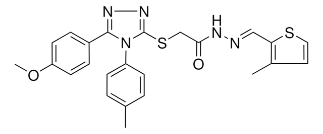 2-{[5-(4-METHOXYPHENYL)-4-(4-METHYLPHENYL)-4H-1,2,4-TRIAZOL-3-YL]SULFANYL}-N'-[(E)-(3-METHYL-2-THIENYL)METHYLIDENE]ACETOHYDRAZIDE AldrichCPR