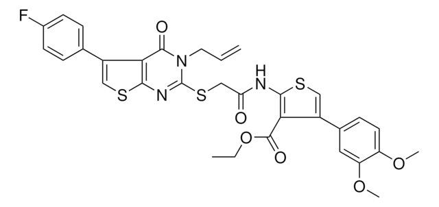 ETHYL 2-[({[3-ALLYL-5-(4-FLUOROPHENYL)-4-OXO-3,4-DIHYDROTHIENO[2,3-D]PYRIMIDIN-2-YL]SULFANYL}ACETYL)AMINO]-4-(3,4-DIMETHOXYPHENYL)-3-THIOPHENECARBOXYLATE AldrichCPR