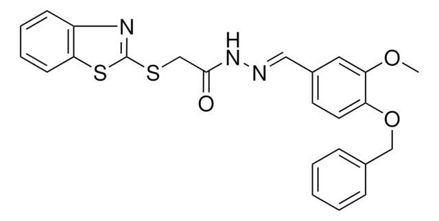 2-(1,3-BENZOTHIAZOL-2-YLSULFANYL)-N'-{(E)-[4-(BENZYLOXY)-3-METHOXYPHENYL]METHYLIDENE}ACETOHYDRAZIDE AldrichCPR