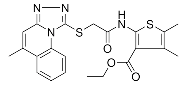 ETHYL 4,5-DIMETHYL-2-({[(5-METHYL[1,2,4]TRIAZOLO[4,3-A]QUINOLIN-1-YL)SULFANYL]ACETYL}AMINO)-3-THIOPHENECARBOXYLATE AldrichCPR