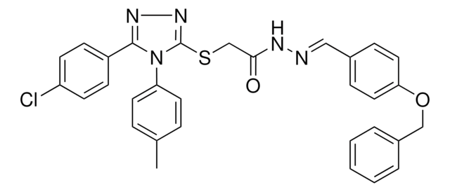 N'-{(E)-[4-(BENZYLOXY)PHENYL]METHYLIDENE}-2-{[5-(4-CHLOROPHENYL)-4-(4-METHYLPHENYL)-4H-1,2,4-TRIAZOL-3-YL]SULFANYL}ACETOHYDRAZIDE AldrichCPR