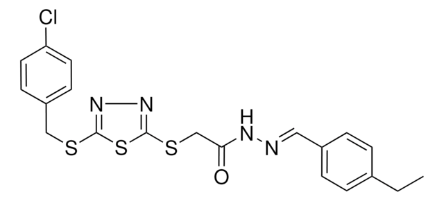 2-({5-[(4-CHLOROBENZYL)SULFANYL]-1,3,4-THIADIAZOL-2-YL}SULFANYL)-N'-[(E)-(4-ETHYLPHENYL)METHYLIDENE]ACETOHYDRAZIDE AldrichCPR