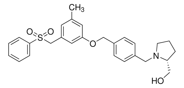 Sphingosin-Kinase 1-Inhibitor&nbsp;II, PF-543, CAS-Nr.&nbsp;1415562-82-1, Calbiochem The Sphingosine Kinase 1 Inhibitor II, PF-543 controls the biological activity of Sphingosine Kinase 1. This small molecule/inhibitor is primarily used for Cell Structure applications.