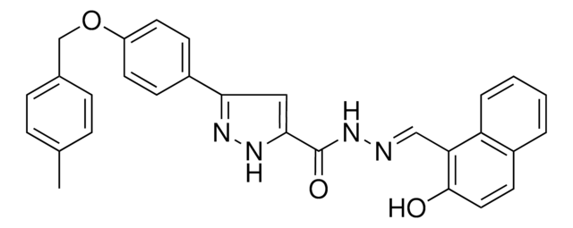 N'-[(E)-(2-HYDROXY-1-NAPHTHYL)METHYLIDENE]-3-{4-[(4-METHYLBENZYL)OXY]PHENYL}-1H-PYRAZOLE-5-CARBOHYDRAZIDE AldrichCPR