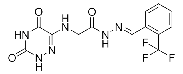 2-[(3,5-DIOXO-2,3,4,5-TETRAHYDRO-1,2,4-TRIAZIN-6-YL)AMINO]-N'-{(E)-[2-(TRIFLUOROMETHYL)PHENYL]METHYLIDENE}ACETOHYDRAZIDE AldrichCPR