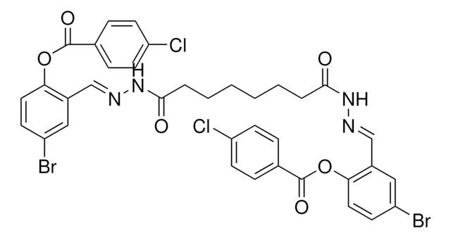 4-BROMO-2-((E)-{[8-((2E)-2-{5-BROMO-2-[(4-CHLOROBENZOYL)OXY]BENZYLIDENE}HYDRAZINO)-8-OXOOCTANOYL]HYDRAZONO}METHYL)PHENYL 4-CHLOROBENZOATE AldrichCPR