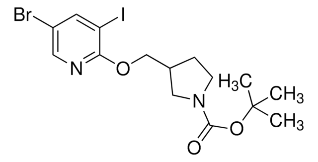 tert-Butyl 3-((5-bromo-3-iodopyridin-2-yloxy)methyl)pyrrolidine-1-carboxylate AldrichCPR