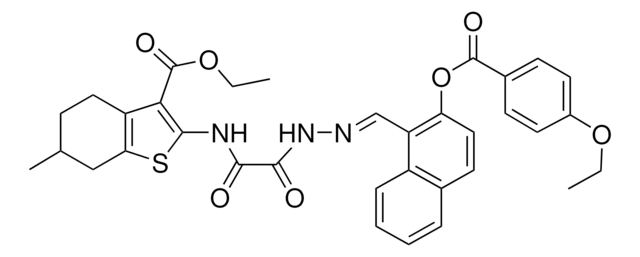 ETHYL 2-{[[(2E)-2-({2-[(4-ETHOXYBENZOYL)OXY]-1-NAPHTHYL}METHYLENE)HYDRAZINO](OXO)ACETYL]AMINO}-6-METHYL-4,5,6,7-TETRAHYDRO-1-BENZOTHIOPHENE-3-CARBOXYLATE AldrichCPR