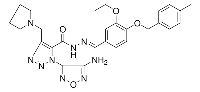 1-(4-AMINO-1,2,5-OXADIAZOL-3-YL)-N'-((E)-{3-ETHOXY-4-[(4-METHYLBENZYL)OXY]PHENYL}METHYLIDENE)-4-(1-PYRROLIDINYLMETHYL)-1H-1,2,3-TRIAZOLE-5-CARBOHYDRAZIDE AldrichCPR