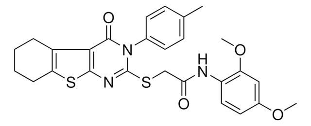 N-(2,4-DIMETHOXYPHENYL)-2-{[3-(4-METHYLPHENYL)-4-OXO-3,4,5,6,7,8-HEXAHYDRO[1]BENZOTHIENO[2,3-D]PYRIMIDIN-2-YL]SULFANYL}ACETAMIDE AldrichCPR