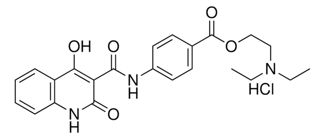 2-(DIETHYLAMINO)ETHYL 4-{[(4-HYDROXY-2-OXO-1,2-DIHYDRO-3-QUINOLINYL)CARBONYL]AMINO}BENZOATE HYDROCHLORIDE AldrichCPR