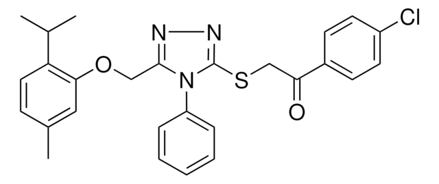 1-(4-CHLOROPHENYL)-2-({5-[(2-ISOPROPYL-5-METHYLPHENOXY)METHYL]-4-PHENYL-4H-1,2,4-TRIAZOL-3-YL}SULFANYL)ETHANONE AldrichCPR