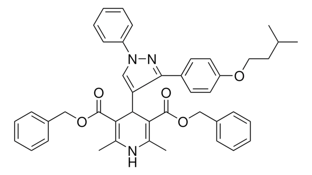 DIBENZYL 4-{3-[4-(ISOPENTYLOXY)PHENYL]-1-PHENYL-1H-PYRAZOL-4-YL}-2,6-DIMETHYL-1,4-DIHYDRO-3,5-PYRIDINEDICARBOXYLATE AldrichCPR