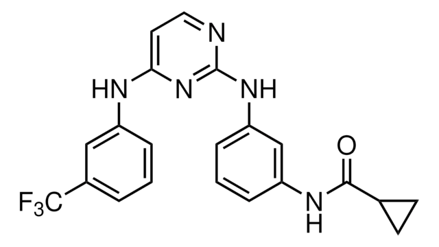 Cyclopropanecarboxylic acid {3-[4-(3-trifluoromethyl-phenylamino)-pyrimidin-2-ylamino]-phenyl}-amide &#8805;98% (HPLC), solid