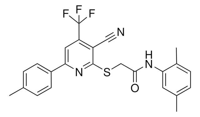 2-{[3-CYANO-6-(4-METHYLPHENYL)-4-(TRIFLUOROMETHYL)-2-PYRIDINYL]SULFANYL}-N-(2,5-DIMETHYLPHENYL)ACETAMIDE AldrichCPR