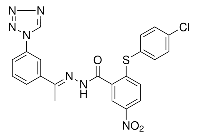 2-[(4-CHLOROPHENYL)SULFANYL]-5-NITRO-N'-{1-[3-(1H-TETRAAZOL-1-YL)PHENYL]ETHYLIDENE}BENZOHYDRAZIDE AldrichCPR