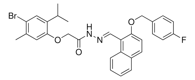 2-(4-BROMO-2-ISOPROPYL-5-METHYLPHENOXY)-N'-((E)-{2-[(4-FLUOROBENZYL)OXY]-1-NAPHTHYL}METHYLIDENE)ACETOHYDRAZIDE AldrichCPR