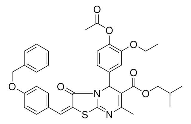 ISOBUTYL (2E)-5-[4-(ACETYLOXY)-3-ETHOXYPHENYL]-2-[4-(BENZYLOXY)BENZYLIDENE]-7-METHYL-3-OXO-2,3-DIHYDRO-5H-[1,3]THIAZOLO[3,2-A]PYRIMIDINE-6-CARBOXYLATE AldrichCPR