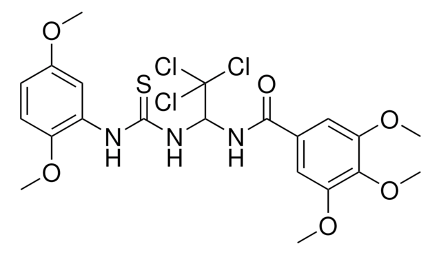 3,4,5-TRIMETHOXY-N-(2,2,2-TRICHLORO-1-{[(2,5-DIMETHOXYANILINO)CARBOTHIOYL]AMINO}ETHYL)BENZAMIDE AldrichCPR