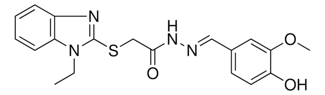 2-[(1-ETHYL-1H-BENZIMIDAZOL-2-YL)SULFANYL]-N'-[(E)-(4-HYDROXY-3-METHOXYPHENYL)METHYLIDENE]ACETOHYDRAZIDE AldrichCPR