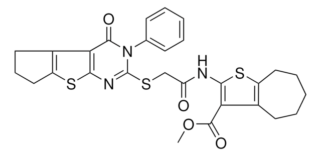 METHYL 2-({[(4-OXO-3-PHENYL-3,5,6,7-TETRAHYDRO-4H-CYCLOPENTA[4,5]THIENO[2,3-D]PYRIMIDIN-2-YL)SULFANYL]ACETYL}AMINO)-5,6,7,8-TETRAHYDRO-4H-CYCLOHEPTA[B]THIOPHENE-3-CARBOXYLATE AldrichCPR