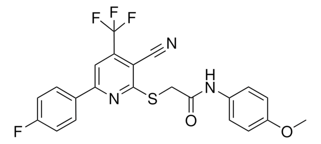 2-{[3-CYANO-6-(4-FLUOROPHENYL)-4-(TRIFLUOROMETHYL)-2-PYRIDINYL]SULFANYL}-N-(4-METHOXYPHENYL)ACETAMIDE AldrichCPR