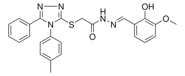 N'-[(E)-(2-HYDROXY-3-METHOXYPHENYL)METHYLIDENE]-2-{[4-(4-METHYLPHENYL)-5-PHENYL-4H-1,2,4-TRIAZOL-3-YL]SULFANYL}ACETOHYDRAZIDE AldrichCPR