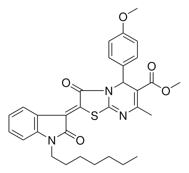 METHYL (2Z)-2-(1-HEPTYL-2-OXO-1,2-DIHYDRO-3H-INDOL-3-YLIDENE)-5-(4-METHOXYPHENYL)-7-METHYL-3-OXO-2,3-DIHYDRO-5H-[1,3]THIAZOLO[3,2-A]PYRIMIDINE-6-CARBOXYLATE AldrichCPR